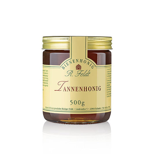 Imkerei Feldt - Tannen-Honig, dunkel, flüssig, malzig, würzig, 500 g