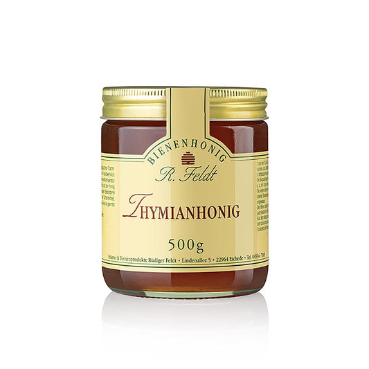 Apiculture Feldt -Miel, thym sauvage des montagnes, aux notes herbacées, très aromatique, 500 g