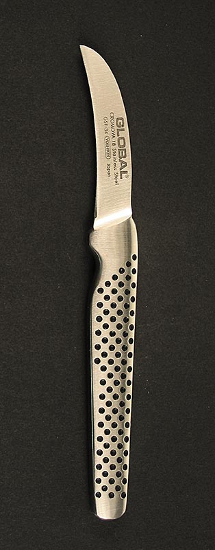 Global GSF-34 Kleines Schälmesser, geschmiedet, gekrümmt, langer Griff, 5cm, 1 St - Perfektes Messer zum Tournieren von Gemüsen und Kartoffeln Hergestellt aus Molybdän-Vanadium Stahl, Edelstahlgriff mit Sandkörnern für perfekte Balance Geeignet für Rechts- und Linkshänder