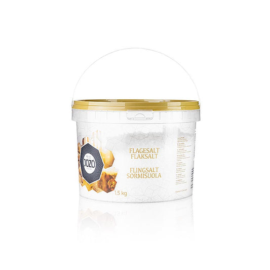 Pyramidenförmige Kristalle von Jozo Gourmetsalz in Flakes, 1,5 kg, ideal für Fleisch, Wild und Geflügel, hergestellt aus natürlicher Salzsole in Dänemark