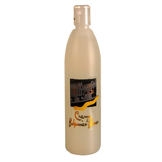 Weißes Balsamico-Creme Produkt von Casa Rinaldi, geeignet für Fleisch, Fisch, Gemüse, Eis und Erdbeeren
