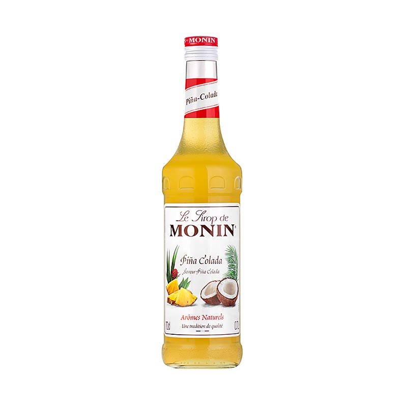 Monin Pina Colada Sirup, 700 ml - Hochwertiges, vielseitiges Sirup für Cocktails, Desserts, Saucen und mehr Hat eine außergewöhnlich hohe Konzentration und schmeckt nach dem Cocktail-Klassiker Pina Colada