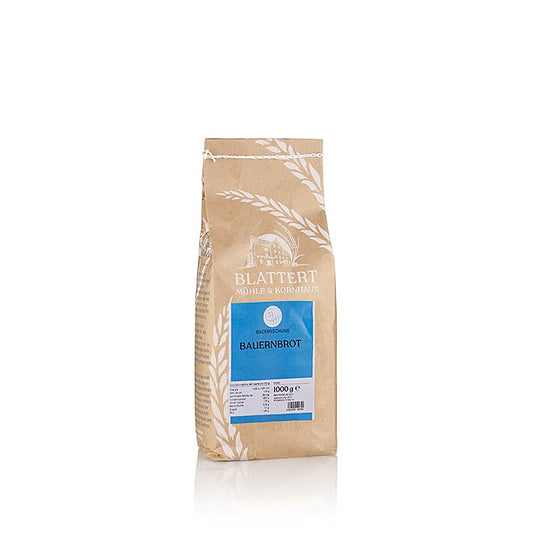 Brot Backmischung Bauernbrot, Blattert Mühle, 1 kg - hochwertige, ökologische Backmischung ohne Konservierungsstoffe Geeignet für ein herzhaftes Weizen-Roggen-Mischbrot