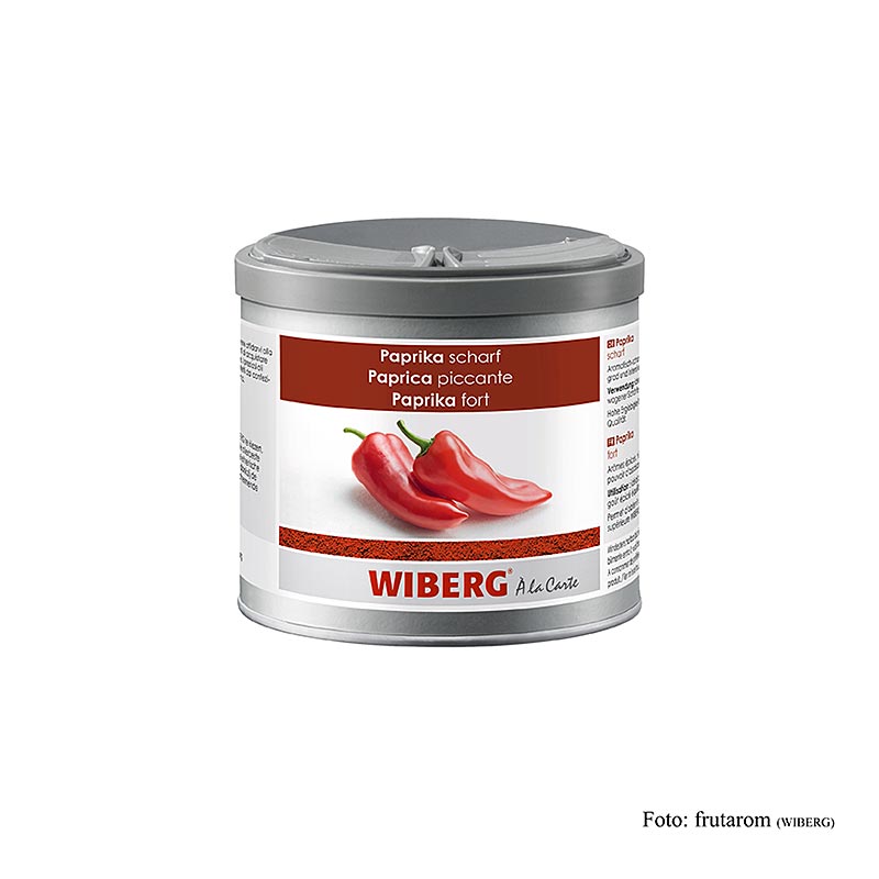 Organic Wiberg Paprika, hot and flavorful, in a 260 gram package (English)