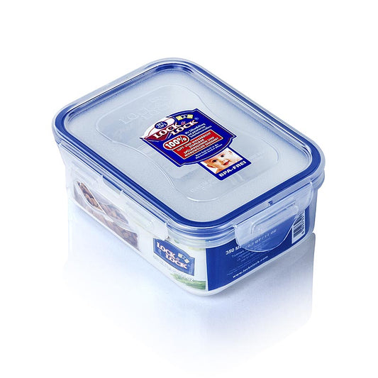 Frischebox Lock & Lock, 350 ml, rechteckig 135x102x52mm, 1 St - luft- und wasserdichte Frischhaltebox mit patentiertem Sicherheitsverschluss und Silikondichtung, stapelbar und geeignet für Spülmaschine, Mikrowelle und Tiefkühlgerät Hinweis: Deckel in Mikrowelle geöffnet lassen, Tiefgekühltes erst auftauen