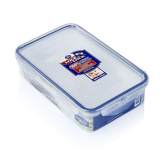 Frischebox Lock & Lock, 800 ml, rechteckig 207x134x53mm, mit Ablaufgitter, St - Luft- und wasserdichte Frischhaltebox mit patentiertem Sicherheitsverschluss und Silikondichtung, stapelbar und für Spülmaschine, Mikrowelle und Tiefkühlgeräte geeignet Hinweis: Deckel in der Mikrowelle geöffnet lassen und Tiefgekühltes erst auftauen, bevor der Deckel geöffnet wird