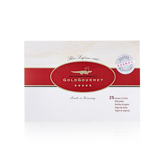 Argento - libretto in foglia d'argento, 80 x 80 mm, E174, 25 fogli