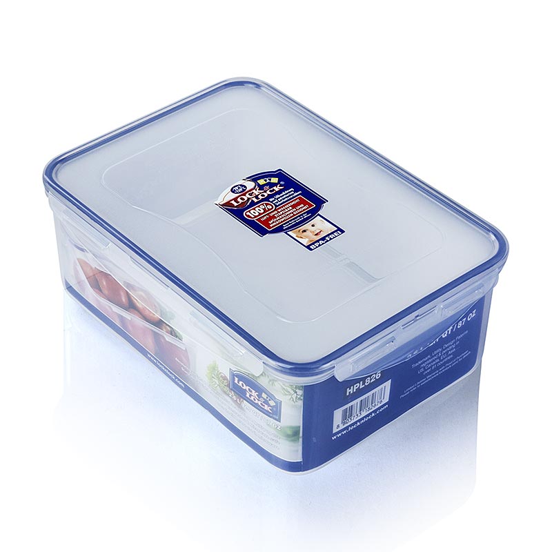 Frischebox Lock & Lock, 2,6 l, rechteckig 250x180x93mm, 1 St - Luft- und wasserdichte Frischhaltebox mit Sicherheitsverschluss und Silikondichtung, geeignet für Spülmaschinen, Mikrowellen und Tiefkühlgeräte Hinweis: Deckel in der Mikrowelle offen lassen und Tiefgekühltes vor dem Öffnen des Deckels auftauen