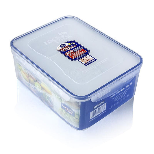 Frischebox Lock & Lock, 5,5 l, rechteckig 292x225x120mm, mit Ablaufgitter, 1 St - Luft- und wasserdichte Frischhaltebox mit patentiertem Sicherheitsverschluss und Silikondichtung, geeignet für Spülmaschinen, Mikrowellen und Tiefkühlgeräte