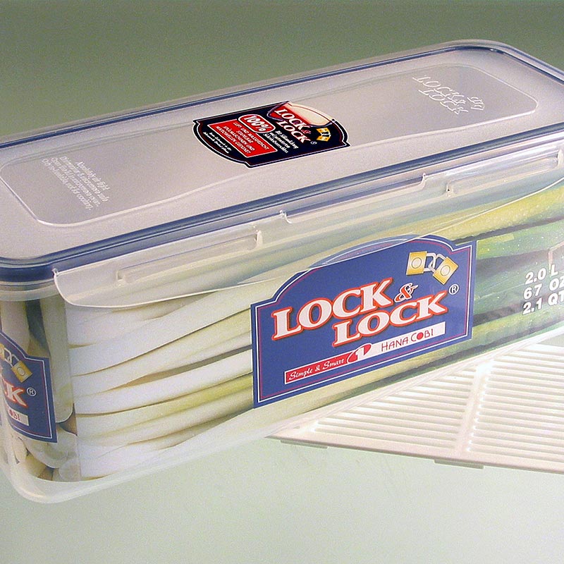 Frischebox Lock & Lock, 2,0 l, rechteckig 279x116x102mm, mit Ablaufgitter, ideal zur Aufbewahrung und Frischhaltung von Lebensmitteln