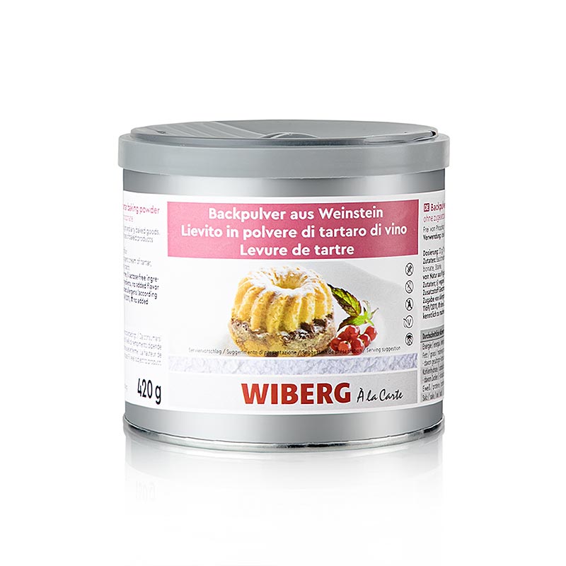 Wiberg Backpulver aus Weinstein, natürliche Triebkraft für Backwaren und Hülsenfrüchte, 420 g