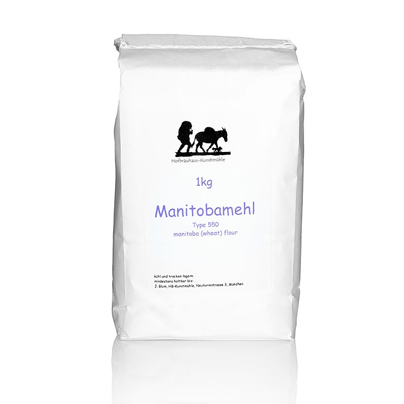 Manitoba Mehl aus Eliteweizen, 1 kg - Mehltype 550 mit hohem Klebergehalt, ideal für italienisches Brot und Gebäcke mit besonderen Zutaten