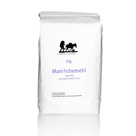 Manitoba Mehl aus Eliteweizen, 1 kg - Mehltype 550 mit hohem Klebergehalt, ideal für italienisches Brot und Gebäcke mit besonderen Zutaten