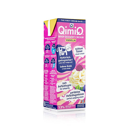 QimiQ Whip Vanille, kalt aufschlagbares Sahne Dessert, fettarm und ideal für Espuma