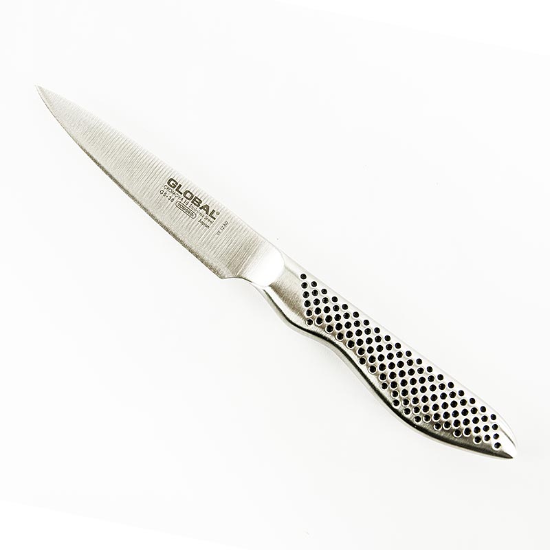 Global GS-38 Schälmesser, geschwungener langer Griff, 9cm, 1 St - hochwertiges Schälmesser aus Molybdän-Vanadium Stahl mit geschwungenem Griff für präzise Schneidarbeiten an kleinem Obst und Gemüse