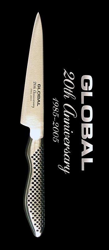 Global GS-36 Universalmesser mit geschwungenem langem Griff, aus Molybdän-Vanadium Stahl, perfekt ausbalanciert mit Sand gefülltem Edelstahlgriff, ideal für Profiköche und für vielseitigen Einsatz in der Küche