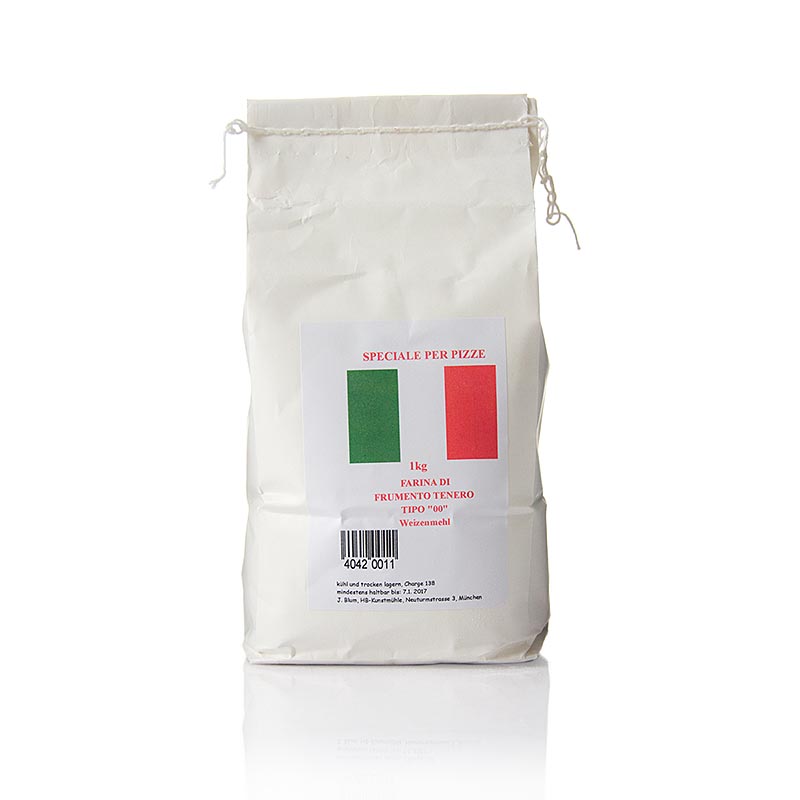 Pizzamehl, Typ 00, Hofbräu-Kunstmühle Blum, 1 kg - Lang gereiftes Mehl für elastischen Pizzateig mit knusprigem Rand, hergestellt in Münchens letzter Mühle