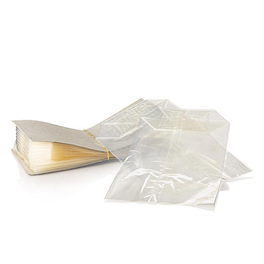 Cellophane - Sacchetti con fondo a croce, in cellophane, allungati, 8,5x14,5 cm, 100 pezzi.