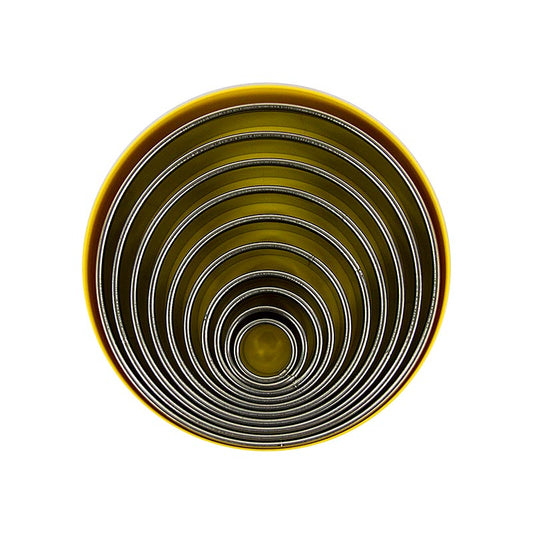 10-teiliges Edelstahl-Ausstecher Set mit Rundringen, 30mm hoch, ø 2,2 - 14cm