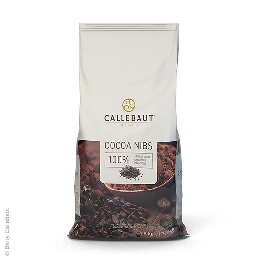 Gehackte und geröstete Kakaobohnen von Callebaut, 800 g, ideal zum Einmischen in Tafel und Krokant für einen feinen knusprigen Effekt