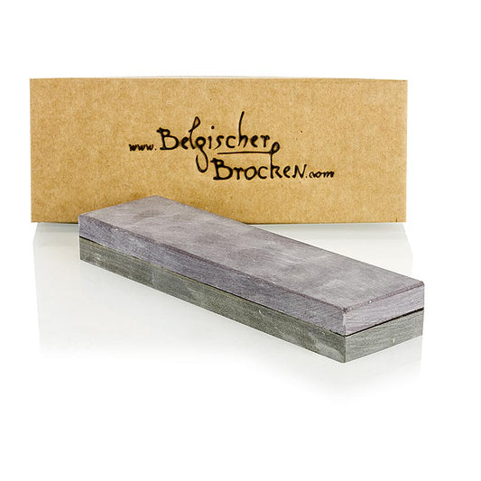 Schleifstein Belgischer Brocken, Kombistein blau/grau, 15x4cm, 1200/5000er, 1 St - Ein Natur-Kombistein aus zwei Natursteinen für die optimale Pflege von Messern und Werkzeugen