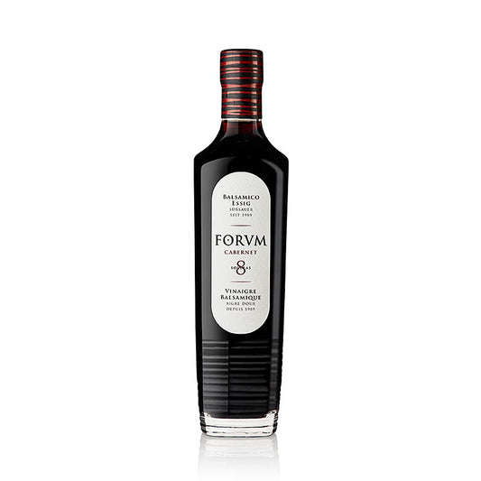 Cabernet Sauvignon Essig im Holzfaß gereift, FORVM, 500 ml - Spanische Spezialität, mildes und ausgewogen kräftiges Bouquet, geeignet für Fleischgerichte und kalte Küche, ungefiltert mit normalem Bodensatz