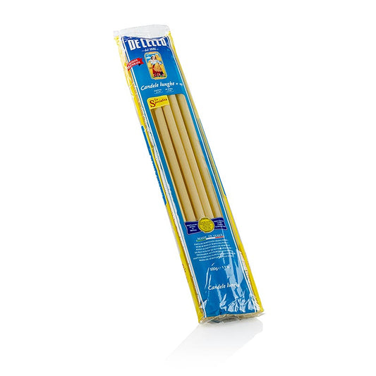 De Cecco Candele, lange Maccaroni, No127, 500 g - traditionelles Nudelformat aus Süditalien, ideal für raffinierte Ofengerichte mit Gemüsesoßen oder einfachen Soßen mit Oliven und Kapern