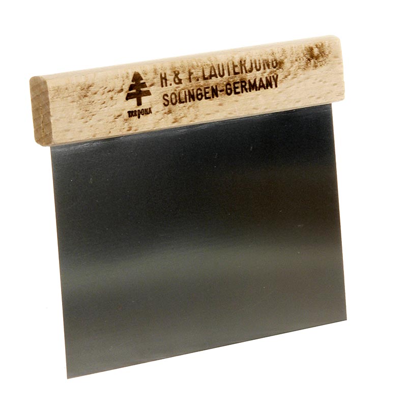Teigschaber aus Edelstahl mit ergonomischem Holzgriff für präzises Arbeiten in der Küche