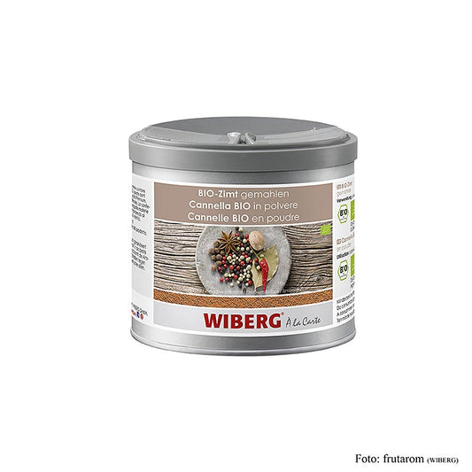Gemahlenes Wiberg BIO Zimt aus Indonesien mit würzigem, süßlich-brennendem und aromatischem Geschmack Ideal für Süßspeisen, Suppen, Saucen, Wild, Kaninchen, Geflügel und Rindfleisch