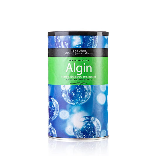 Algin (Alginat), Texturas Ferran Adrià, E 400, 500 g - Ein raffiniertes Pulver aus braunen Algen, das mit CALCIC geliert und für Sferification verwendet wird, ohne erhitzt zu werden