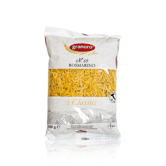 Granoro Rosmarino, Reiskornnudeln, mittlere Größe, No69, 500 g - Perfekte Nudeln als Beilage oder Einlage in Suppen, ideal für Nudel-Risotto