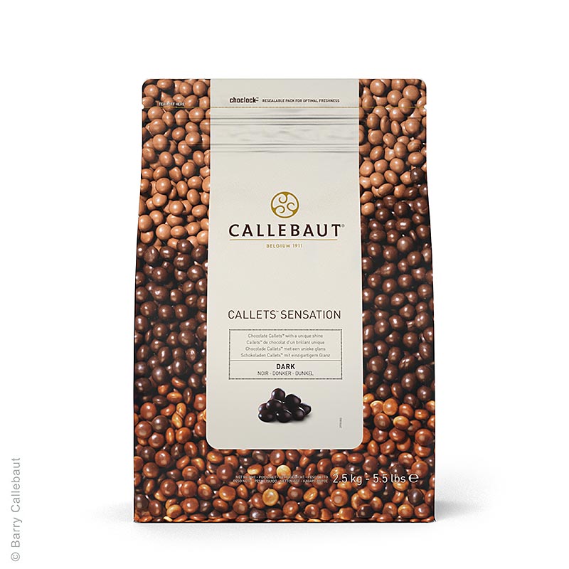 Callets Sensation Dark, perle di cioccolato fondente, 51% Cacao, Callebaut, 2,5 kg
