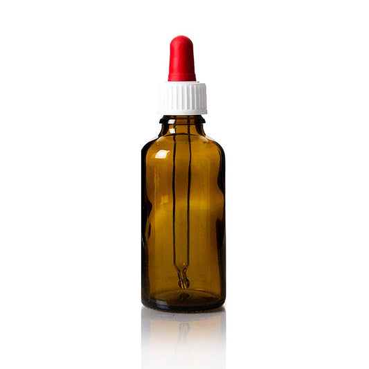 Braune Pipettenflasche mit 50ml Fassungsvermögen, ideal für Essenzen, Extrakte und Öle