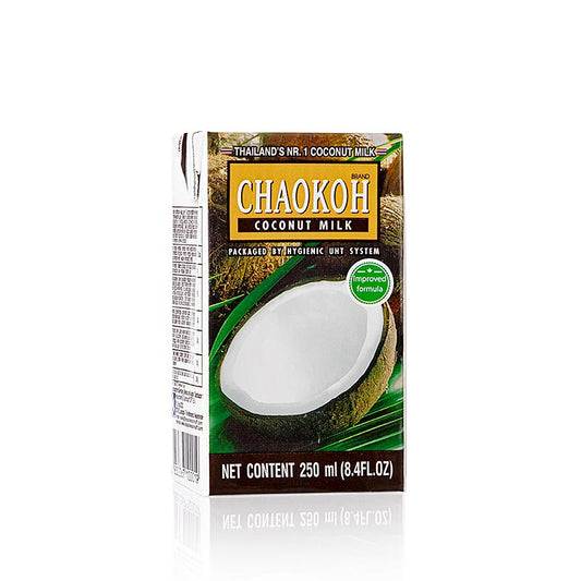 Kokosmilch Chaokoh 250 ml, dünnflüssige Grundlage für Saucen, Cocktails, asiatische Küche, Suppen, Desserts, Eiscreme und Kuchen