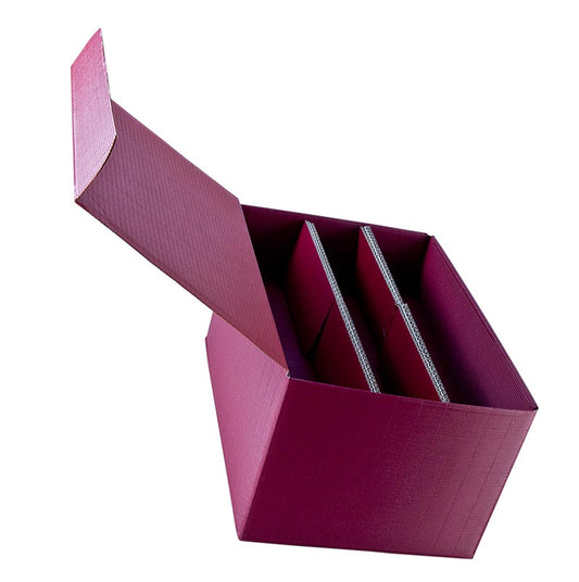Weinpräsentkarton, bordeaux, für 6 Flaschen à 0,75 L, 1 St