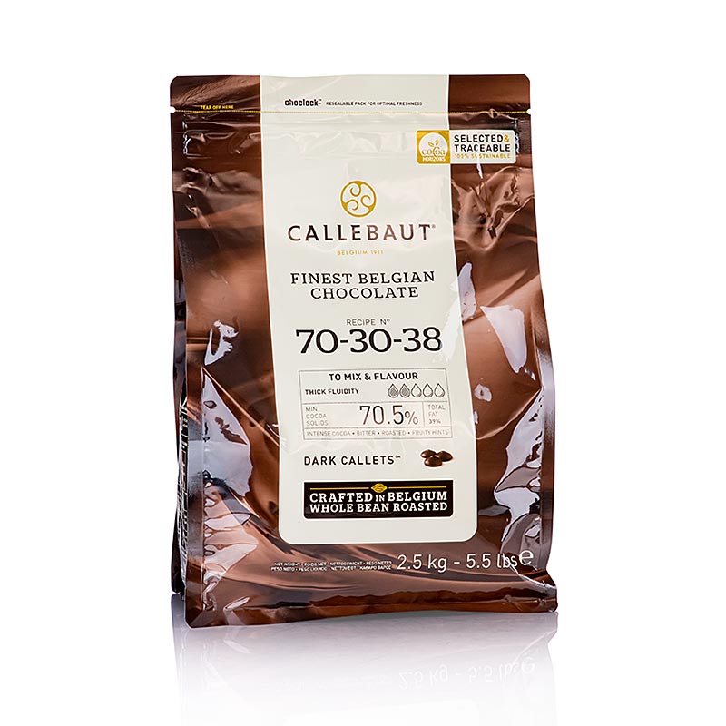 Zartbitterschokolade Callets mit 70% Kakao, ideal für Profi- und Restaurantküche
