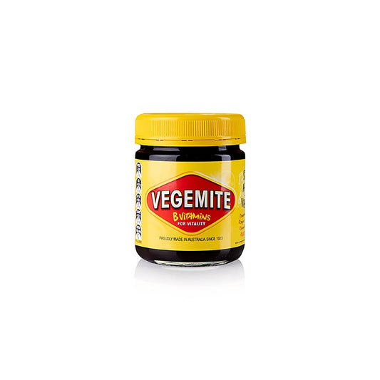 Vegemite - konzentriertes Hefeextrakt, Würzpaste als Brotaufstrich, 220 g, a savory spread made from concentrated yeast extract, perfect for adding flavor to your toast or sandwiches