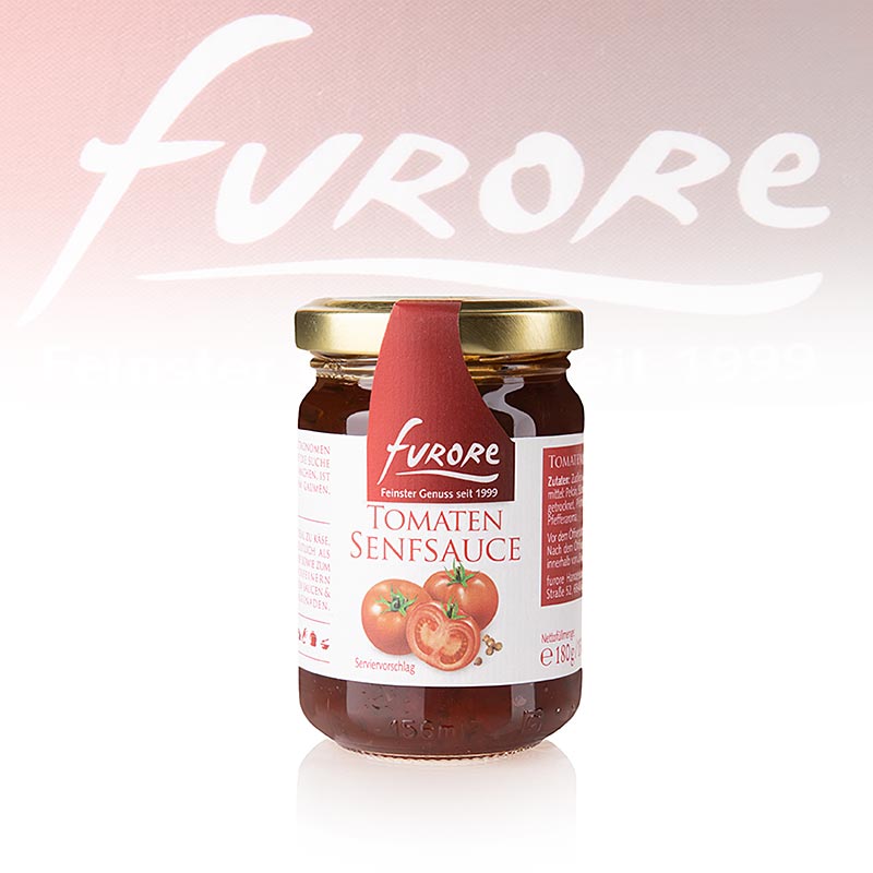Furore - Tomaten-Senf-Sauce, 130 ml: Vielseitige Sauce zum Dippen, Würzen und Verfeinern von Fleisch, Fisch, Saucen, Marinaden, Frischkäse und Antipasti