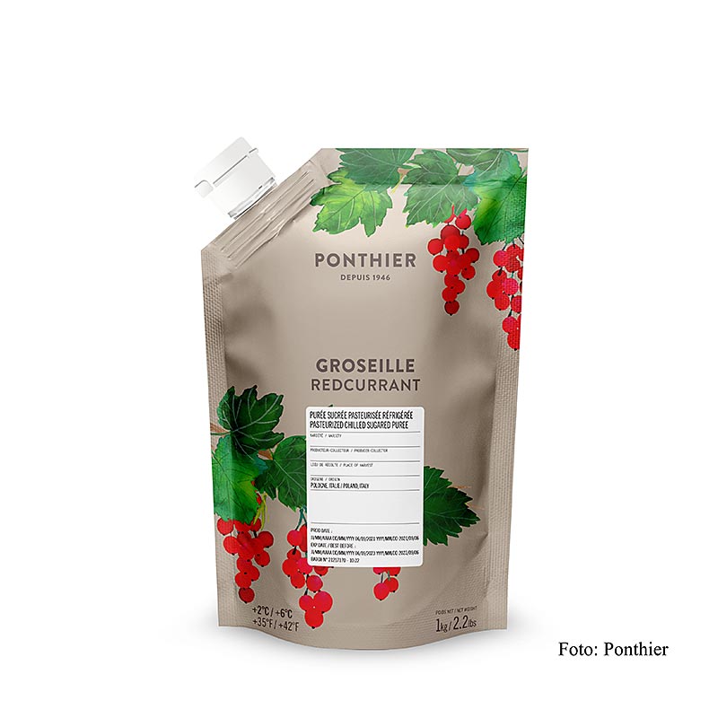 Ponthier Purée de groseilles rouges, avec sucre, 1 kg