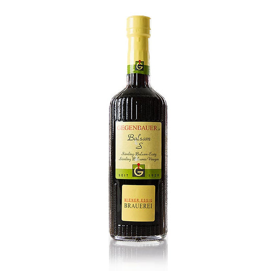 Balsam-Essig Balsam S, Sämlingessig, 6% Säure, 250 ml - Produktbeschreibung und Herstellung von Gegenbauer Essig, mit natürlicher Säure und ohne Zusatzstoffe