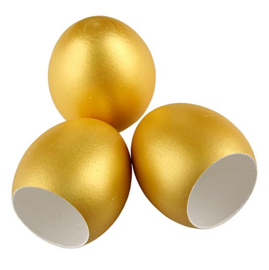 Leere goldene Eierschalen zum Befüllen mit süßen oder pikanten Füllungen Ideal für Desserts und Zwischengänge beim Menü Bitte nicht erhitzen, um die gleichmäßige und glänzende Farbe zu erhalten