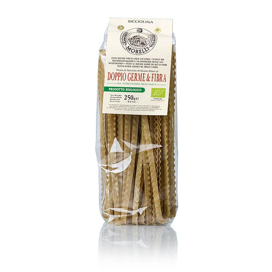 Pasta Morelli 1860, Ricciolina, mit Weizenkeimen, BIO, 250 g - Traditionelle Teigwaren mit doppelter Weizenkeimmenge für Feinschmecker geeignet Ideal für alle Soßen, auch nur mit ein wenig Öl angemacht