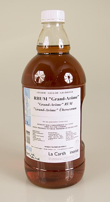 Rum von den Antillen, 50% vol, dickflüssig für Patisserie & Eisherstellung, 2 l - Hochwertiger Rum aus den Antillen mit 50% Alkoholgehalt, ideal für die Verwendung in der Patisserie und zur Herstellung von Eiscreme, in einer praktischen 2 Liter Flasche
