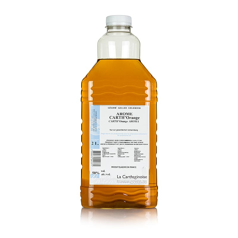 Flasche mit Carth ´Orange, Grand Marnier Art, 50% vol, flüssige Flambier-/Aromaessenz, 2 l, ideal zum Flambieren und Aromatisieren von Speisen