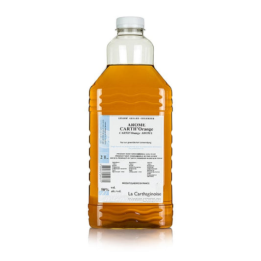 Flasche mit Carth ´Orange, Grand Marnier Art, 50% vol, flüssige Flambier-/Aromaessenz, 2 l, ideal zum Flambieren und Aromatisieren von Speisen