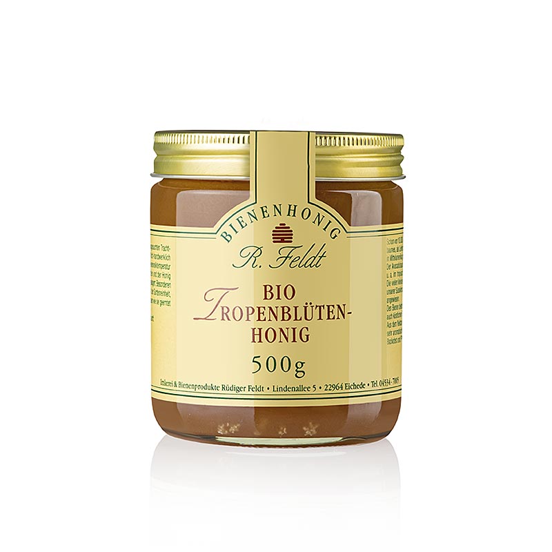Miele Feldt, dorato, liquido, dal profumo floreale, biologico, 500 g
