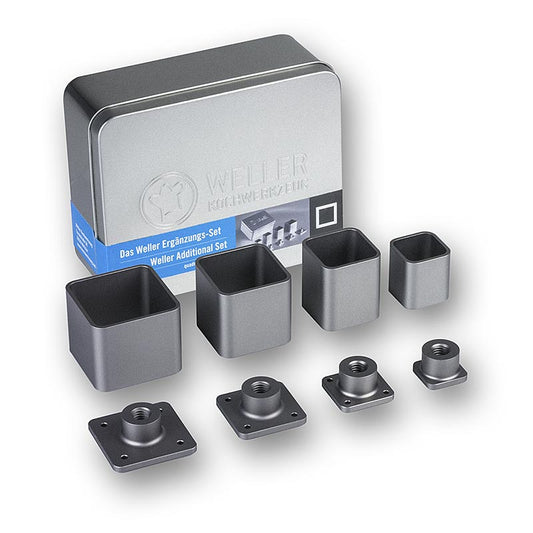 Anrichte-Ergänzungs-Set von Weller, quadratisch, 8-teilig, in Metallbox mit verschiedenen Größen und Formen zur Erweiterung des bekannten Anrichte-Sets