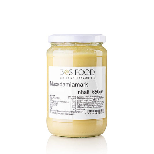 BOS FOOD Polpa di macadamia, 100% polpa senza additivi, 650 g