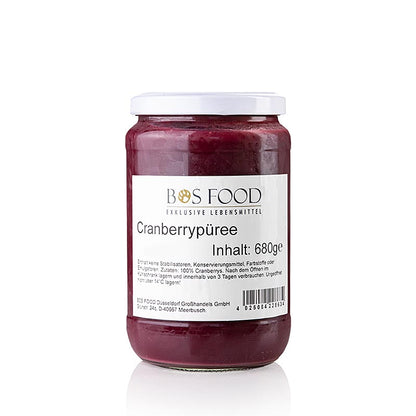 Purea/purea di mirtilli rossi, finemente filtrata, 680 g
