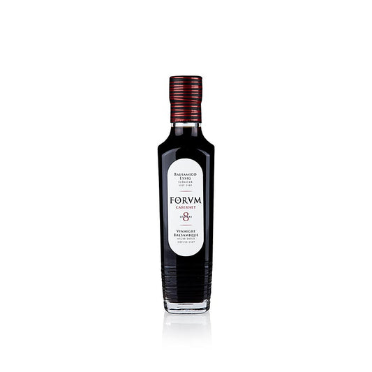 Essigflasche mit Cabernet Sauvignon Essig, im Holzfaß gereift, FORVM, 250 ml, limitierte spanische Spezialität Bouquet mild und ausgewogen kräftig, bekannt in der gehobenen Gastronomie weltweit